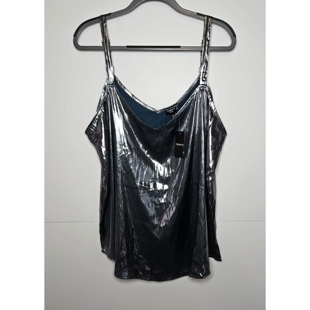 Torrid Womens Sophie Metallic Adjustable Strap Cami Tank Top Size 1 (1X) NWT